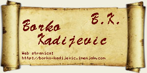 Borko Kadijević vizit kartica